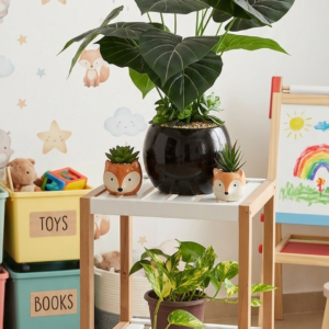 Etagère en bois rouge multifonction en 3 étage