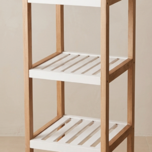 étagère rangement en bois rouge carré 4 étage